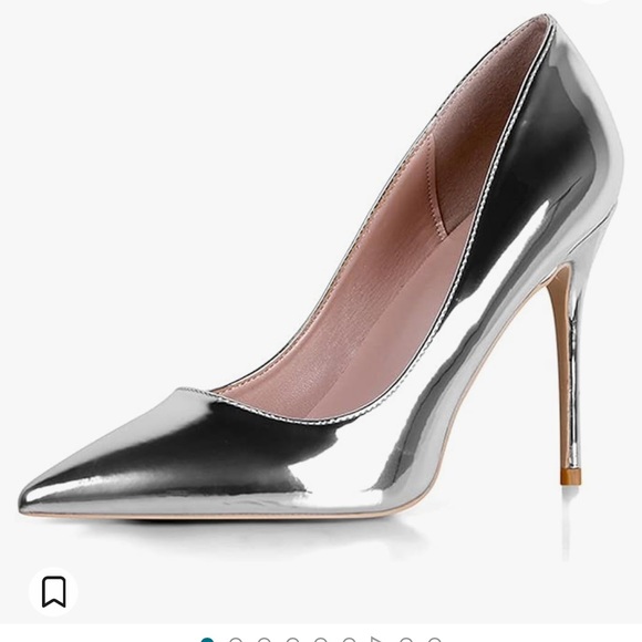 Shiny silver heels - Picture 2 of 6